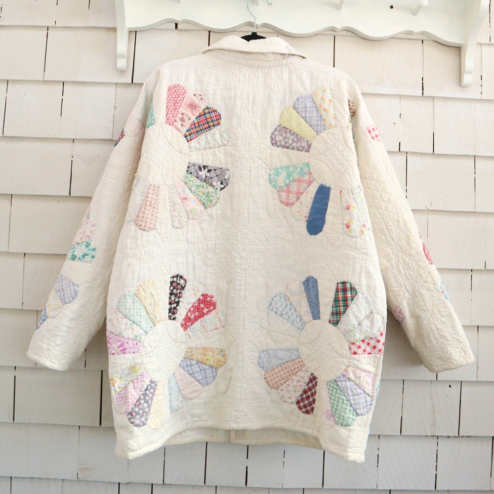 Upcycled Patchwork Quilt Chore Coat Barn Jacket M • L • XL - Picture 3 of 14